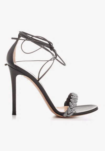 Gianvito Rossi Leomi 100 Crystal Embellished Sandals In Black