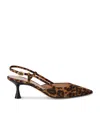 Gianvito Rossi Ascent Leopard-print Suede Slingback Pumps In Beige