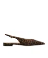 Gianvito Rossi Leopard-print Pointed Sandals In Brown
