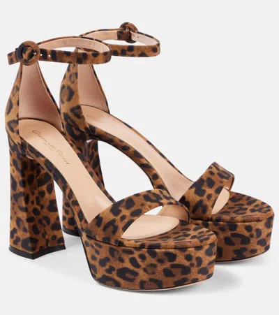 GIANVITO ROSSI LEOPARD-PRINT SANDALS
