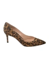 Gianvito Rossi Leopard Print Suede Pumps In Brown