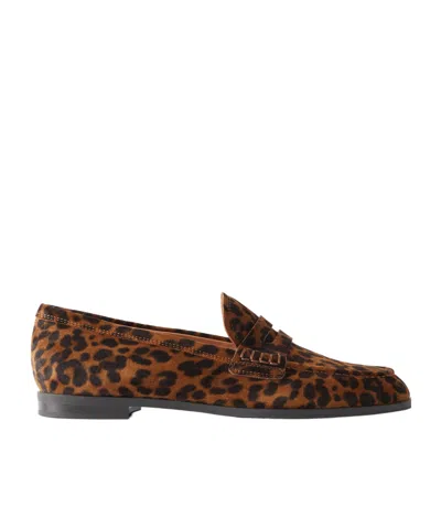 Gianvito Rossi George Nuit Leopard-print Suede Loafers In Multi