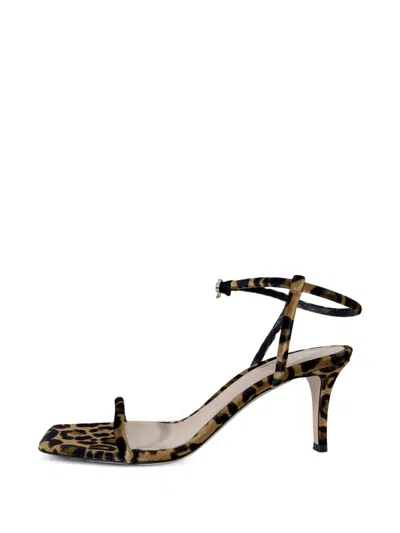 Gianvito Rossi Leopard-print Velvet Sandals In Animal Print