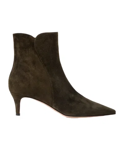 Gianvito Rossi Levy 55 Suede Ankle Boots In Black