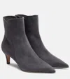 Gianvito Rossi Levy 55 Suede Ankle Boots In Gray