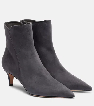 Gianvito Rossi Levy 55 Suede Ankle Boots In Gray