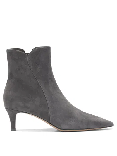 Gianvito Rossi Levy 55 Suede Ankle Boots In Gray