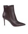 Gianvito Rossi 'levy' 85 Ankle Boot In Brown Nappa Leather In Brown