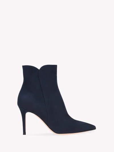 Gianvito Rossi Levy 85 Suede Ankle Boots In Blue