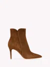 Gianvito Rossi Levy 85 Suede Ankle Boots In Brown