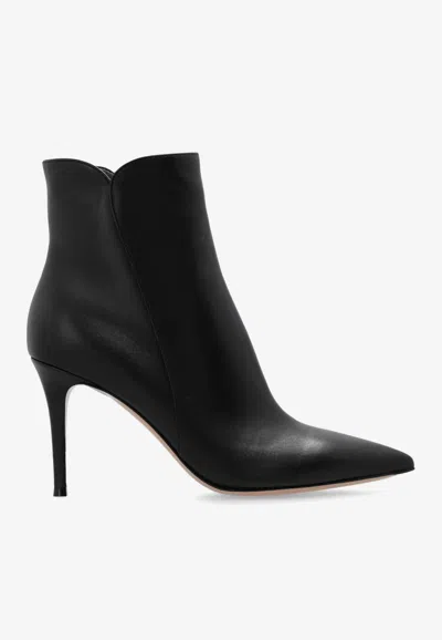 Gianvito Rossi Levy 85 Pointed Ankle Boots In Black