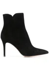 Gianvito Rossi Levy 85 Suede Ankle Boots In Black
