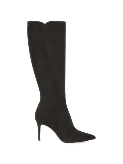 Gianvito Rossi Levy Suede Knee Length Boots In Brown