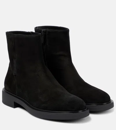 Gianvito Rossi Lexington Suede Ankle Boots In Black