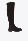 Gianvito Rossi Suede Lexington Knee-high Boots 20 In Purple
