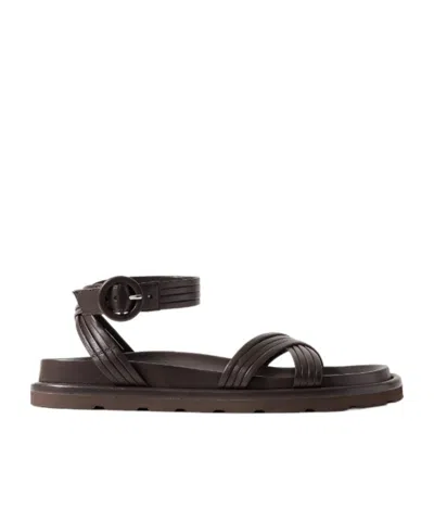 Gianvito Rossi Lianne Leather Sandals In Brown