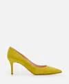 Gianvito Rossi Light Yellow Suede Pointed Pump In Light Yellow