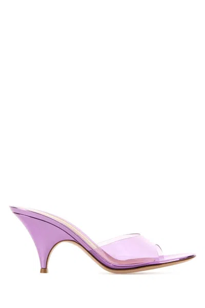 Gianvito Rossi Round-toe High-heeled Sandals In Purple
