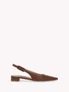 Gianvito Rossi Tokio Calfskin Slingback Ballerina Flats In Brown