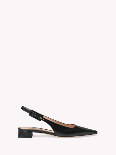 Gianvito Rossi Tokio Calfskin Slingback Ballerina Flats In Black
