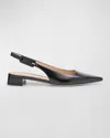 Gianvito Rossi Tokio Calfskin Slingback Ballerina Flats In Black