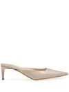 Gianvito Rossi Women's Lindsay 55 Leather Mules In Nude