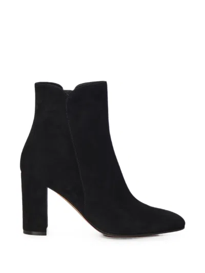 Gianvito Rossi Lisa Suede Ankle Boots In Black