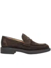 Gianvito Rossi Harris Shearling-lined Suede Loafers In Brown