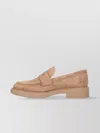 Gianvito Rossi Loafers With Round Toe And Stitched Detailing In Brown