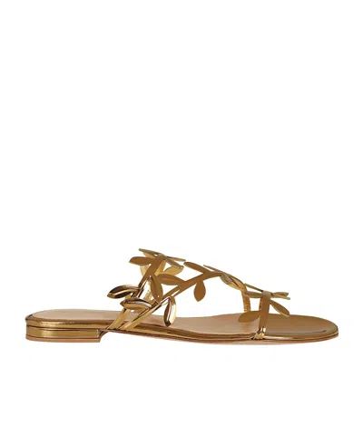 GIANVITO ROSSI GIANVITO ROSSI FLAVIA LEAF MOTIF FLAT SLIDES