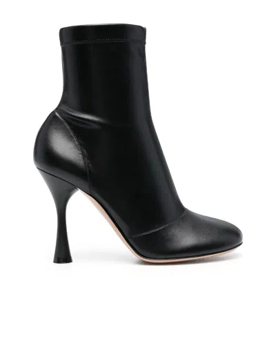GIANVITO ROSSI LOGO HIGH-HEELED ANKLE BOOTS