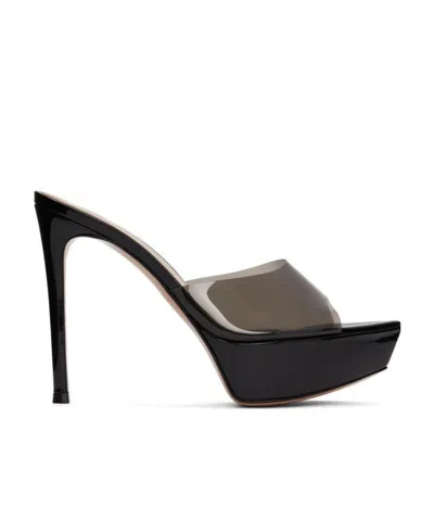 Gianvito Rossi Betty Leather And Tpu Platform Mules In Black