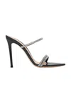 Gianvito Rossi Camoscio Crystal Mule Sandals In Black