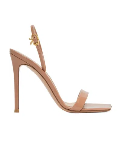 Gianvito Rossi Ribbon Buckle Stiletto Heels With Squared Toe Design In Brown