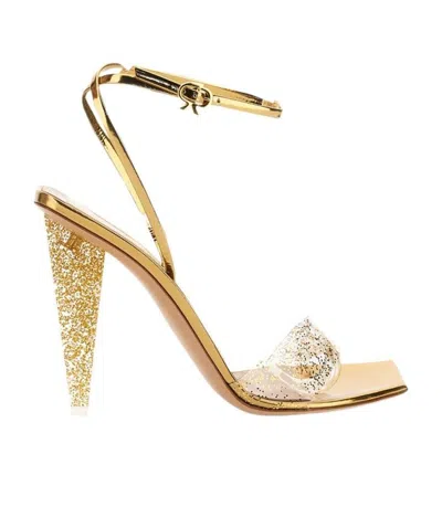 GIANVITO ROSSI LOGO HIGH-HEELED SANDALS