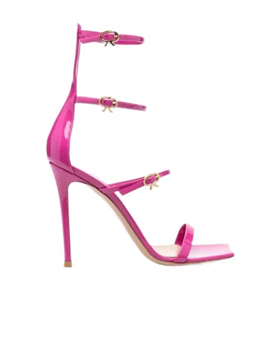 GIANVITO ROSSI LOGO HIGH-HEELED SANDALS