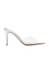 Gianvito Rossi Elle Plexi Mules In White