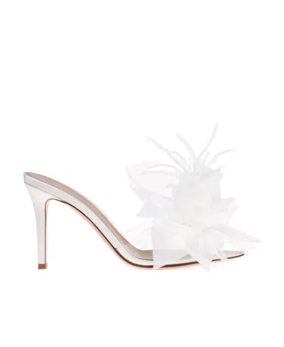 Gianvito Rossi Logo High-heeled Sandals In White