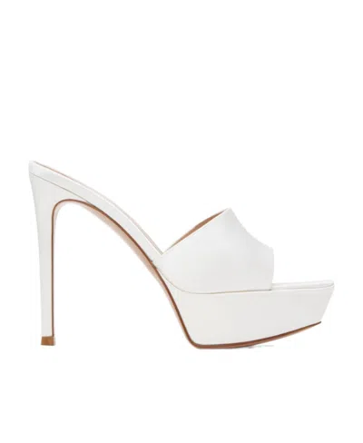 Gianvito Rossi Logo High-heeled Sandals In White