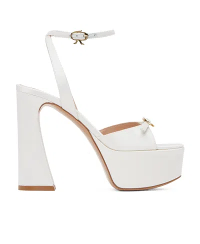 Gianvito Rossi Logo High-heeled Sandals In White