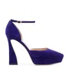Gianvito Rossi Vertigo 125 Suede Platform Pumps In Blue
