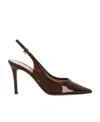 Gianvito Rossi Plexi 85 Slingback Pumps In Brown Leather-trimmed Pvc In Multicolor