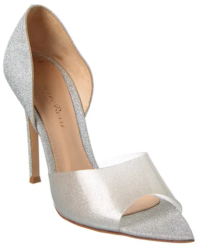 Gianvito Rossi Logo Leather Sandal In Silver