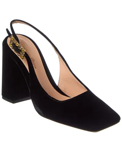 Gianvito Rossi Logo Leather Slingback Pump In Black