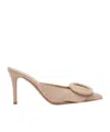 Gianvito Rossi Pink Portofino 85 Mules In Nude