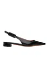 Gianvito Rossi Tokio Calfskin Slingback Ballerina Flats In Black