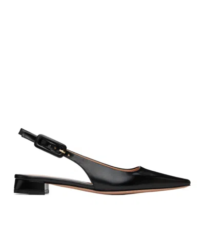 Gianvito Rossi Logo Pointed Flat Sandals In Black
