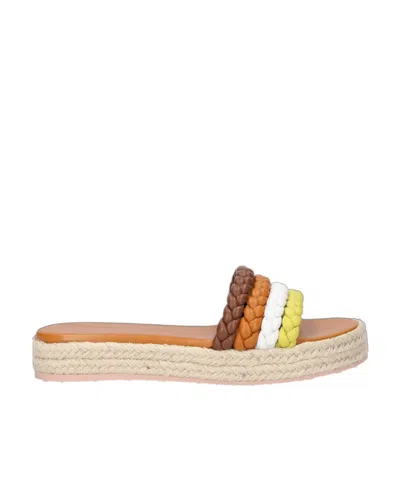Gianvito Rossi Logo Slippers In Nude