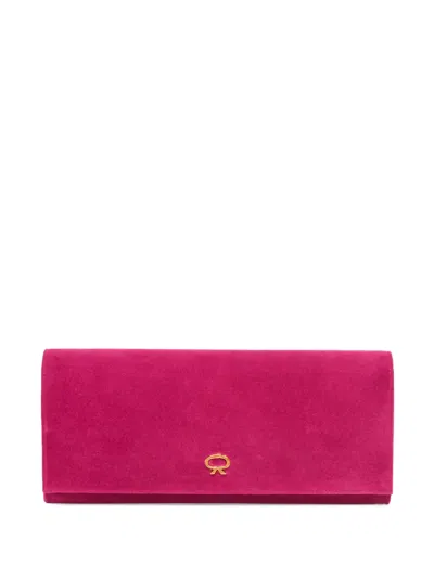 Gianvito Rossi Logo-detail Clutch Bag In Pink