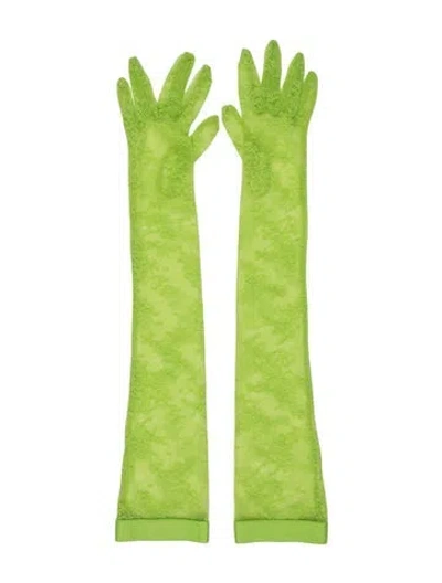 Pre-owned Gianvito Rossi Long Lace Gloves  W/tags In Green